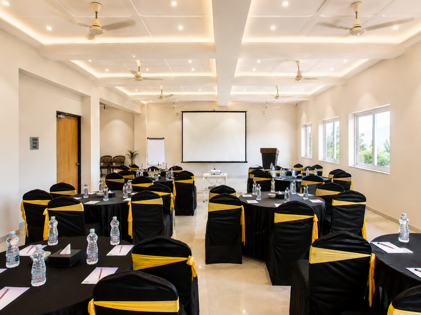 Corporate event space at Florea Resort, Nagaon, Alibag