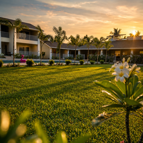 Grounds and gardens at Florea Resort, Nagaon, Alibag