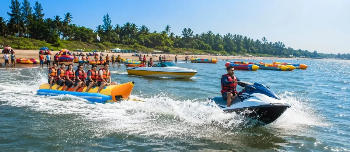 Water sports at Nagaon Beach, near Florea Resort in Alibag
